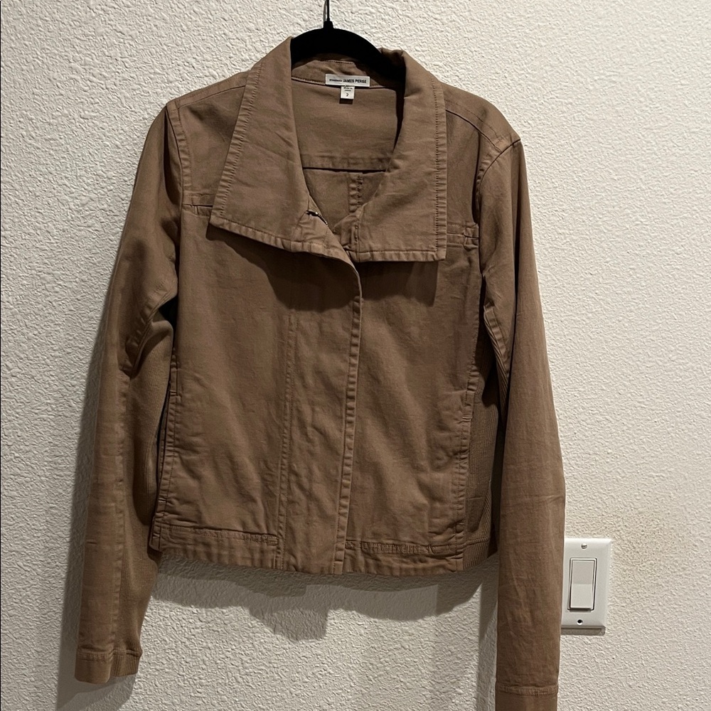 James Perse Women's Tan zip up Jacket Size 2